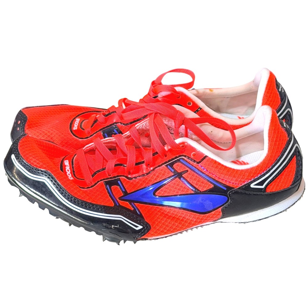 Brooks PR Series MD 54.26 Track Spikes Womens 7.5 Mens 5.5 Orange Blue 0495